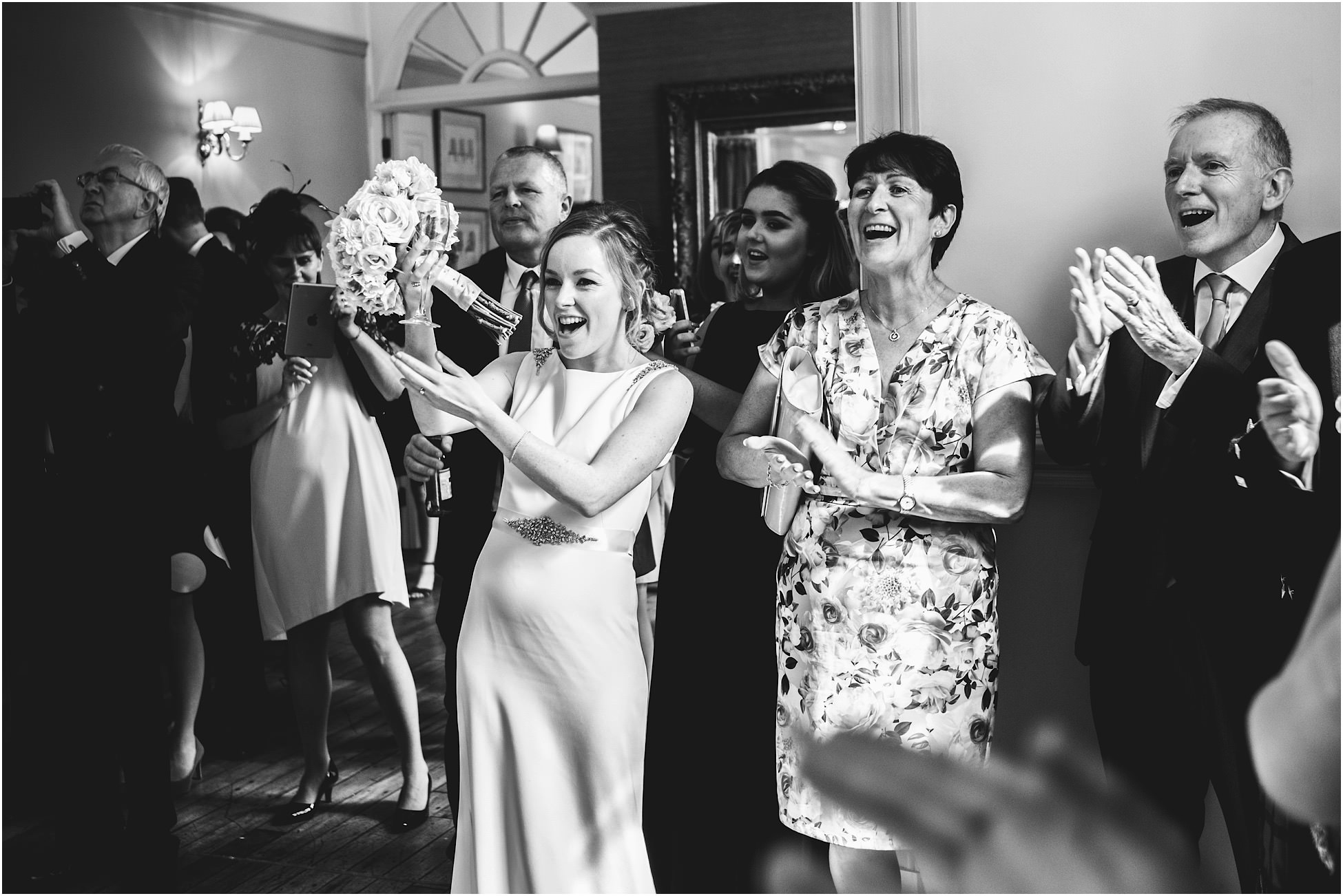 Bride cheering